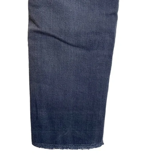 AEO Denim Super Super Stretch Crop Jegging Medium Blue Wash Raw Hem Mid Rise 8 - Picture 12 of 15